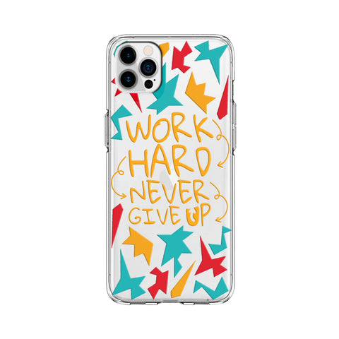 Work Quote Never Give Up Softcase Clear